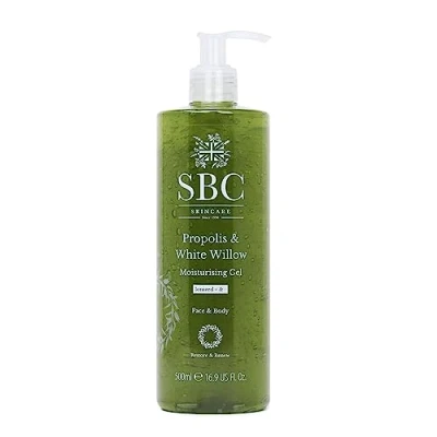 Image of SBC Skincare Propolis &amp; White Willow Moisturising Gel 500ml Lightweight, Face and Body Moisturiser for Sensitive, Reactive or Blemish Prone Skin