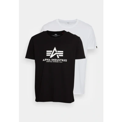 Image of Alpha Industries Print Tshirt, Men&#039;s, Size: Small, Black white