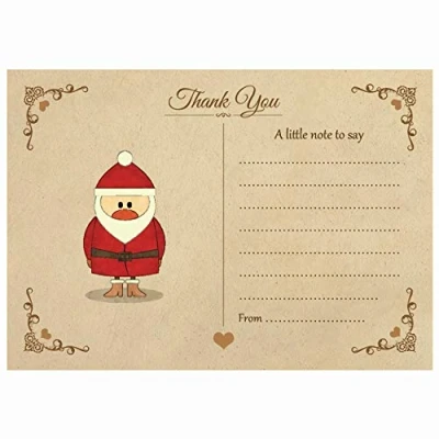 Image of Artstore Vintage Santa Christmas Thank You Note Cards With White Envelopes Pack of 20