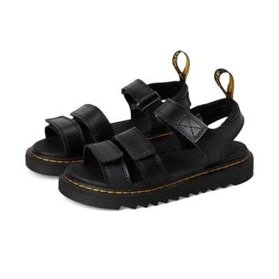 Image of Dr. Martens Klaire Walking sandals for kids, Size: 10K, Black Leather