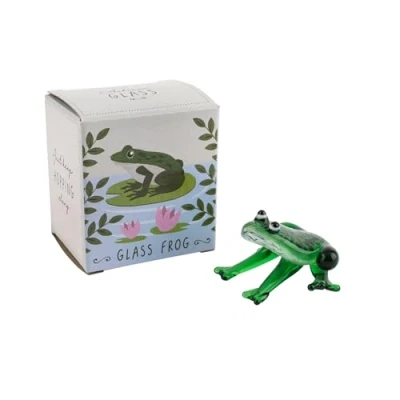 Image of CGB Giftware Glass Frog in Gift Box From Artisan Glassware Range Animal Ornament