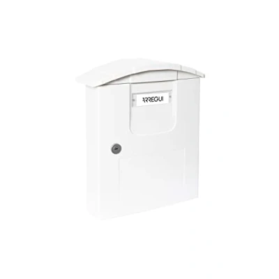 Image of ARREGUI Letter Box Made of Highly Durable Plastic, Size M (DIN A4), Weather and Corrosion Resistant, Wall with Name Plate Protective Flap, Easy Assembly, White, 34.5 x 29 12 cm