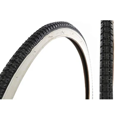Image of Ammaco 24&quot; x 1 3/8&quot; (37 540) Roadster Wheelchair Classic Retro Traditional Junior Bike Tyre Black &amp; Whitewall (One Tyre)