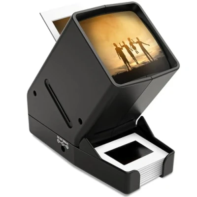 Image of DigitConvert 35mm Slide Viewer, 3X Magnification, USB Powered/Battery Operation for Slides &amp; Positive Film Negatives (4AA Batteries Included)