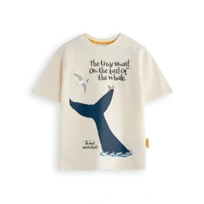 Image of The Gruffalo &amp; Friends Snail Whale Boys T Shirt Tiny on Tail Kids Storybook Graphic Tee in Tan Julia Donaldson Story Tale Book Apparel Top Childrens Merchandise Gift