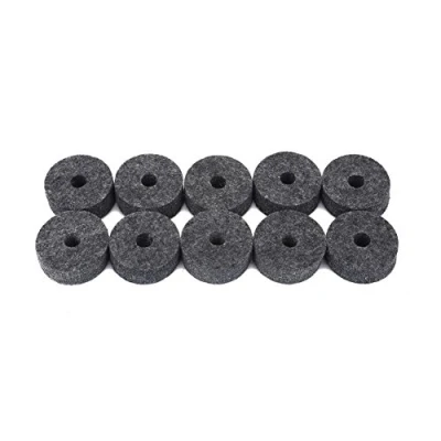 Image of 10pcs Jazz Drum Felt Pads, Black Felts Washers Pads Cymbal Stand Replacement for Set(Gray)