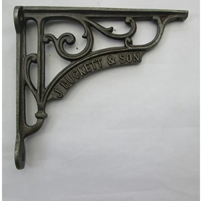 Image of IRONMONGERY WORLD® in 28 Designs Antique CAST Iron Shelf Bracket Support Book Sink Toilet Cistern (150 X 150MM J Duckett &amp; Son Small)