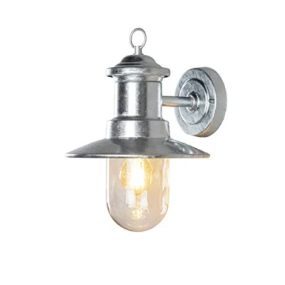 Image of Napoli Outdoor Classic Dome Wall Light Galvanised Clear Glass E27, IP44