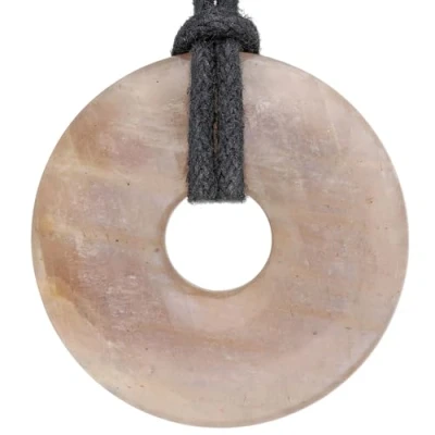Image of Lebensquelle Plus Moonstone Gemstone Donut Pendant Diameter 30 mm