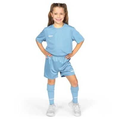 Image of FORZA Kids&#039; Classic Short Sleeve Football Kit Complete Set with Shirt, Shorts &amp; Socks for Boys Girls (UK, Age, 5 Years, 6 Regular, Sky Blue)