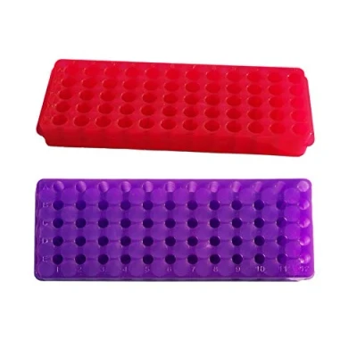 Image of MUHWA 2 pcs 1.5ml Tube rack 0.5ml microtube 2ml 60 wells Holder Laboratory Supplies Assorted Color Purple, Red