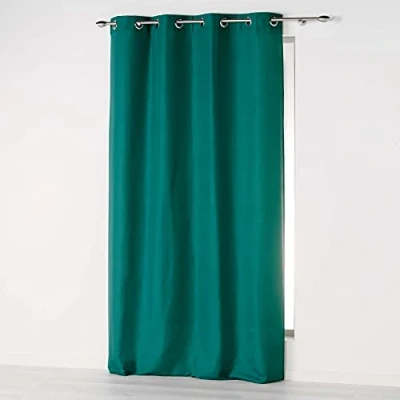 Image of Douceur d&#039;Intérieur 140 x 260 cm Eyelet Curtain, Green, 1609843