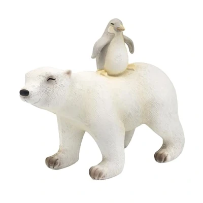 Image of The Leonardo Collection Polar Bear With Penguin Figurine For Home &amp; Office Decor Ornaments Gift Women Men Beautiful Indoor Outdoor Living Room