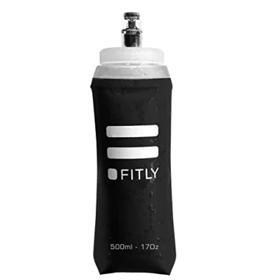Image of FITLY Soft Flask 500ml Shrinks As You Drink Water Bottle for Hydration On The Move Collapsible Running Bottle, Hiking, Cycling