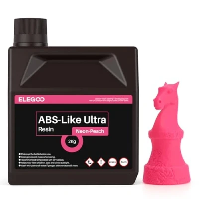 Image of ELEGOO ABS Like Ultra Resin Neon Peach 2000G, UV Curing 3D Printer with High Toughness and Excellent Fluidity, Printing For LCD Printers