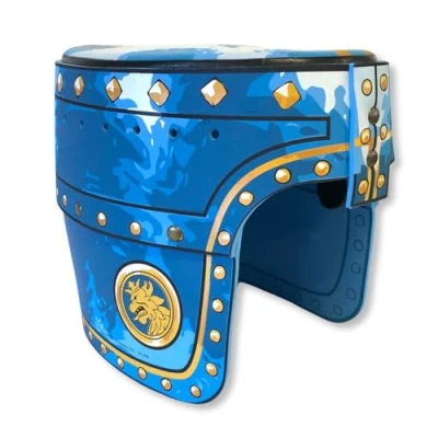Image of Liontouch Noble Knight Helmet, Blue Medieval Pretend Play Toy in Foam for Children With Golden Lion Decoration Durable &amp; Safe Armour Accessory Dress Up Costumes Boys