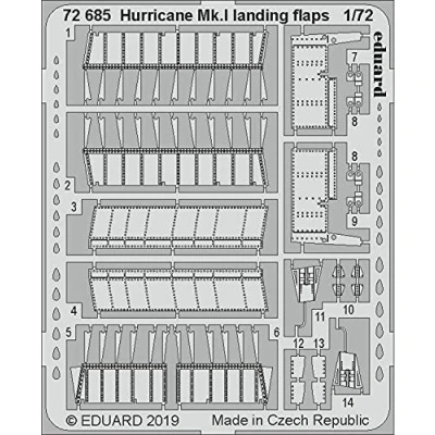 Image of Eduard EDP72685 PhotoEtch 1:72 Hurricane Mk.I Landing Flaps Scale Model Detailing Set, Various