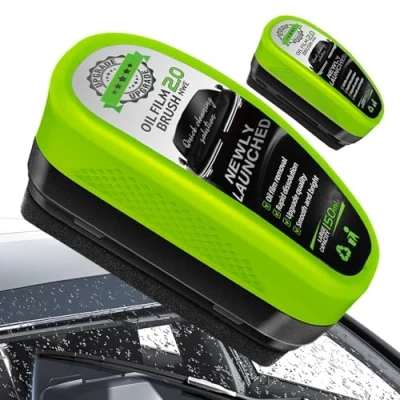 Image of Einesin upgrade Automotive 120ml Oil Film Cleaning Brush, Reusable Glass Coating for Windshield, Prevents Rain and Fog Green(2pcs)