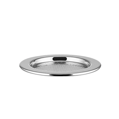 Image of Alessi Glass Coaster in Steel Mat with Mirror Polished Edge, Set of 6, Silver