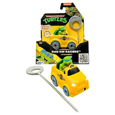Image of TEENAGE Mutant NINJA TURTLE Leonardo Mayhem Rad Rip Racers TMNT Action Toy Vehicles 3&quot;, Ages 3+ Gifts &amp; Toys for Boys