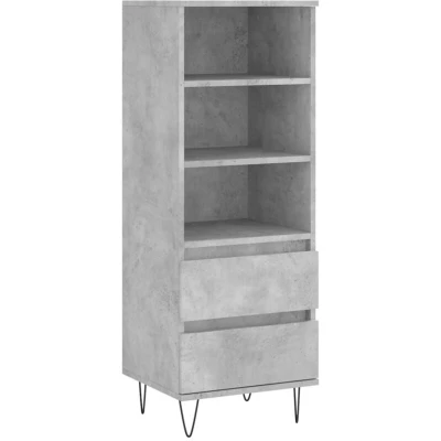 Image of vidaXL Highboard Concrete Grey 40x36x110 cm Engineered Wood