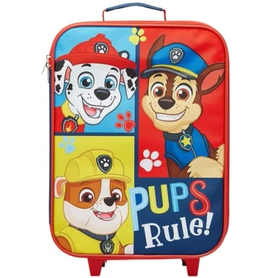 Image of Paw Patrol Kids Trolley Bag Chase and Marshall Luggage Boys Suitcase