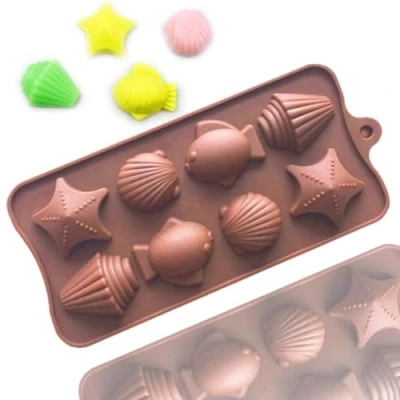 Image of TTOA Shell Silicone Chocolate Mould Star Fish Fondant Jelly Desert Sweet Clay Wax Melt Cake Decoration
