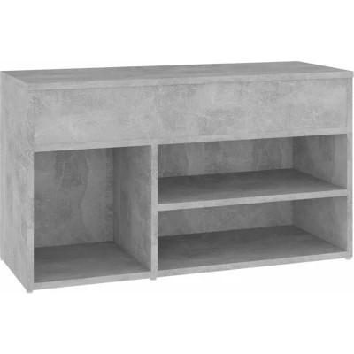 Image of vidaXL Shoe Bench Concrete Grey 80x30x45 cm Engineered Wood