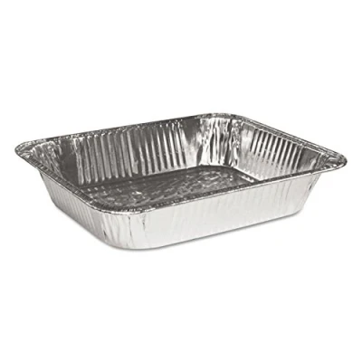 Image of Large Disposable Aluminium Foil Baking/Roasting Pan/Tray (Gastronorm) Half Size Deep, 324 x 263 65 Box of 100 (Foil Lids available, sold separatly)