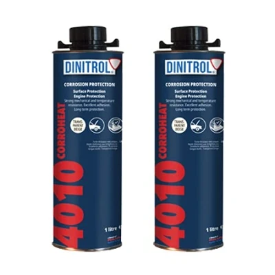 Image of REJEL 2 x DINITROL 4010 HIGH TEMPERATURE RUST PROOFING ENGINE COATING WAX 1 LITRE