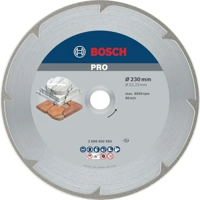 Image of Bosch 1x PRO Marble Diamond Cutting Disc for Bore 22.23 and Large Angle Grinders (for Soft stone, Marble, Ø 230 mm, Professional Accessory Grinder)