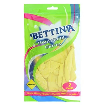 Image of Bettina Household Gloves Medium 2 Pairs, Yellow