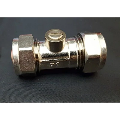 Image of Isolation Valve 15 mm Chrome Plated Compression Fitting Service Ball Plumb