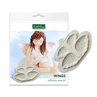 Image of Katy Sue &#039;Wings&#039; Silicone Mould for Cake Decorating &amp; Crafts Makes 2 Pairs of Symmetrical Feathered Wings.