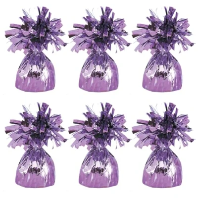 Image of Foil Helium Balloon Weights Pack of 6 Durable &amp; Colourful Lavender for Birthdays Parties, Events Celebrations Perfect Weight Holders