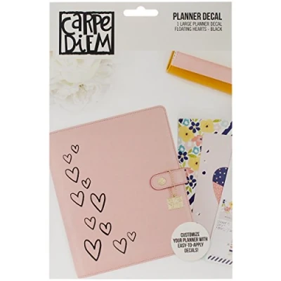 Image of Simple Stories Carpe Diem Floating Hearts Decal, Synthetic Material, Black, 23 x 15.2 0.1 cm