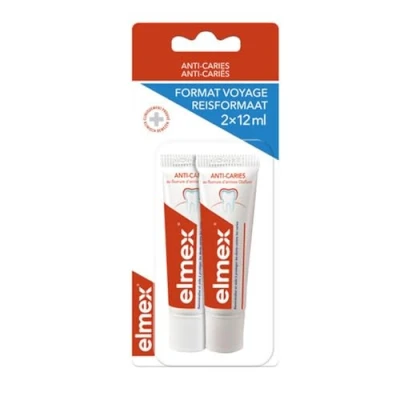 Image of Elmex Anti Decays Toothpaste Travel Tubes 2 x 12ml