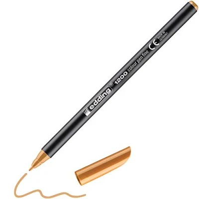 Image of edding 1200 colour pen fine light orange 1 round tip mm felt for drawing and writing school or mandala