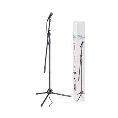 Image of Stagg SDM50 SET Professional Cardioid Dynamic Microphone with Boom Stand, Cable and Clamp Set, Bundle