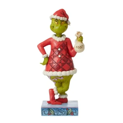 Image of Grinch by Jim Shore with Bag of Coal Figurine