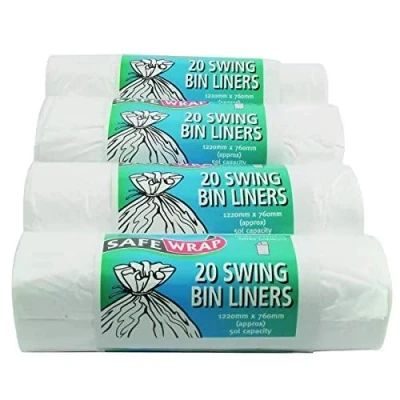 Image of Safewrap Standard Swing Bin Liner White (Pack of 80) 0441