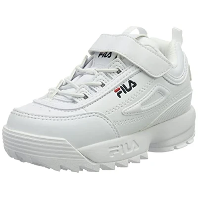 Image of Fila Disruptor Unisex Trainers for kids, Size: 4K, White High quality imitation leather