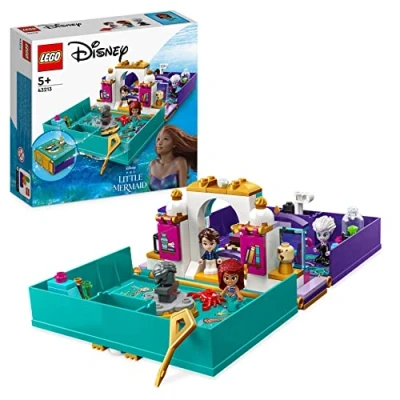 Image of LEGO Disney Princess The Little Mermaid Story Book Buildable Toy with Ariel, Prince Eric and Ursula Micro Dolls Plus Sebastian Figure, 2023 Film Playset, for Kids, Girls, Boys Aged 5 43213