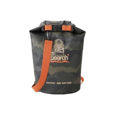 Image of RIP CURL Surf Series Barrel Bag 20L 20 Litre Capacity Black Olive Roll and clip wet/dry section 100% Polyamide