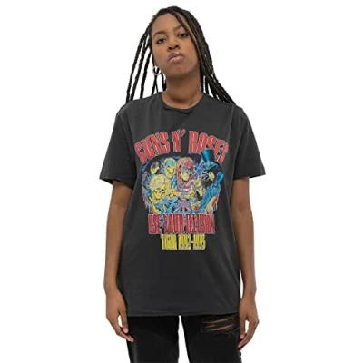 Image of Amplified Guns N Roses Use Your Illusion Unisex T Shirt, Charcoal, XL