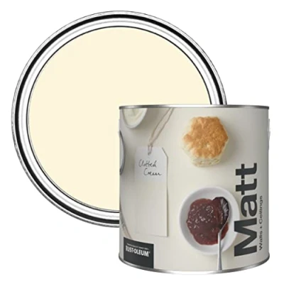 Image of Rust Oleum Colours Matt Emulsion Wall and Ceiling Paint Clotted Cream 2.5L
