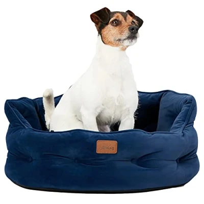 Image of Rosewood Joules Chesterfield Dog Bed, Navy, Small