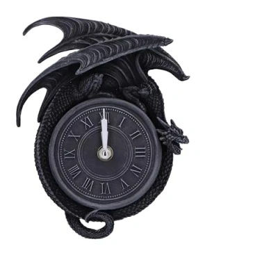 Image of Nemesis Now Time to Burn Dragon Clock 20cm, Resin, Multicolour