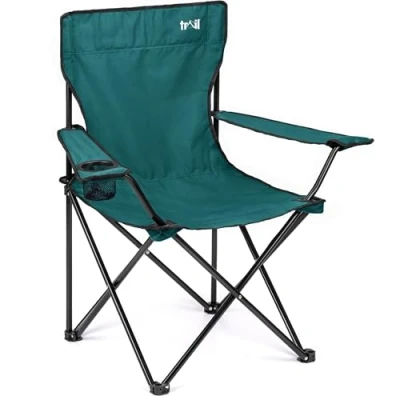 Image of Trail Teal Camping Chair Lightweight Folding Cup Holder Carry Bag 100kg Capacity