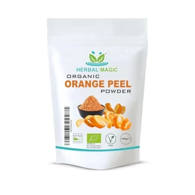 Image of Herbal Magic&#039;s Pure and Organic Orange Peel Powder Natural Hair Skin Face Mask Free from Fillers &amp; Preservatives Premium Quality 100g